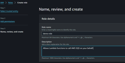 Configure permissions IAM role