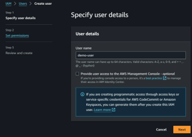 Configure IAM user